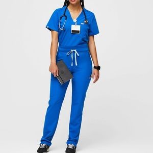 royal blue figs scrub set